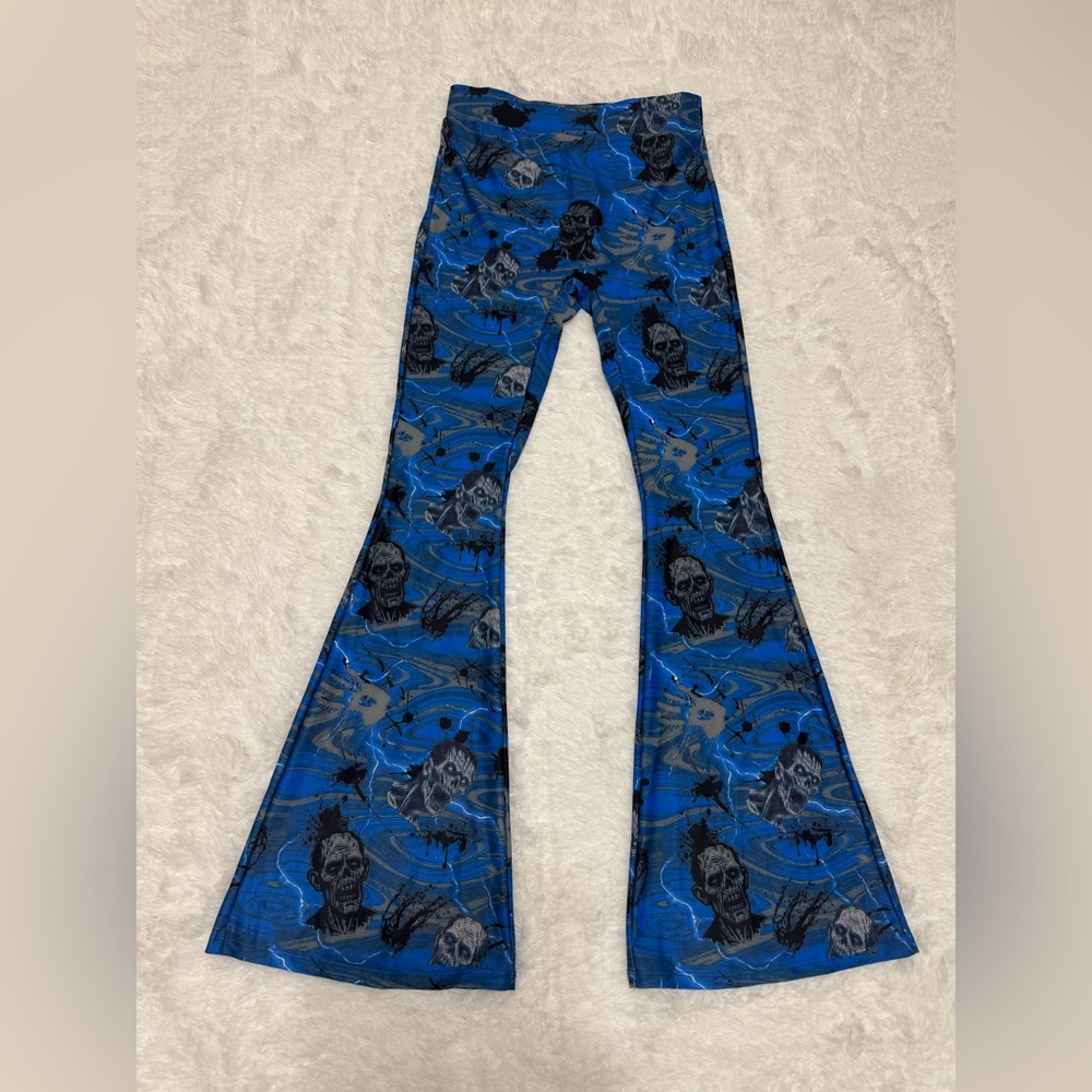 New Small blue zombie horror leggings pants rave festival apocalypse outfit go